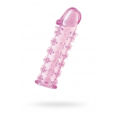 Гелевая розовая насадка на фаллос с шипами - 12 см. - Toyfa Basic - во Владикавказе купить с доставкой