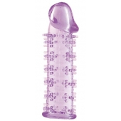 Гелевая фиолетовая насадка на фаллос с шипами - 12 см. - Toyfa Basic - во Владикавказе купить с доставкой