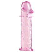 Гладкая розовая насадка с усиками под головкой - 12,5 см. - Toyfa Basic - во Владикавказе купить с доставкой