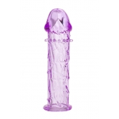 Гладкая фиолетовая насадка с усиками под головкой - 12,5 см. - Toyfa Basic - во Владикавказе купить с доставкой