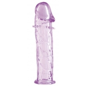 Гладкая фиолетовая насадка с усиками под головкой - 12,5 см. - Toyfa Basic - во Владикавказе купить с доставкой