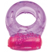 Фиолетовое эрекционное кольцо с виброэлементом в верхней части - Toyfa Basic - во Владикавказе купить с доставкой