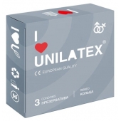 Презервативы с рёбрами Unilatex Ribbed - 3 шт. - Unilatex - купить с доставкой во Владикавказе