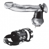 Утяжка на пенис и мошонку Cock Ring With 1.5  Ball Stretcher And Optional Weight Ring - BlueLine - купить с доставкой во Владикавказе