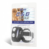 Утяжка на пенис с клёпками Duo Snap Cock And Ball Ring - BlueLine - купить с доставкой во Владикавказе