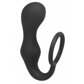 Чёрное эрекционное кольцо с анальной пробкой Double Pleasure Anal Plug - Lola Games - во Владикавказе купить с доставкой