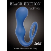 Синее эрекционное кольцо с анальной пробкой Double Pleasure Anal Plug - Lola Games - во Владикавказе купить с доставкой