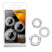 Набор из 3 прозрачных эрекционных колец Stay Hard Beaded Cockrings - Blush Novelties - во Владикавказе купить с доставкой