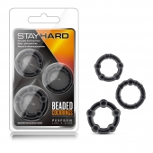 Набор из 3 чёрных эрекционных колец Stay Hard Beaded Cockrings - Blush Novelties - во Владикавказе купить с доставкой