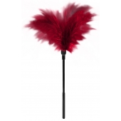 Пластиковая метелочка с красными пёрышками Small Feather Tickler - 32 см. - Blush Novelties - купить с доставкой во Владикавказе