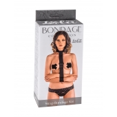 Ошейник с длинной лентой и наручниками Strap Bondage Kit Plus Size - Lola Games - купить с доставкой во Владикавказе
