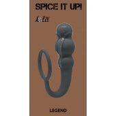 Серое эрекционное кольцо Legend с анальным стимулятором - Lola Games - во Владикавказе купить с доставкой