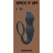 Серое эрекционное кольцо Sensation с анальным стимулятором - Lola Games - во Владикавказе купить с доставкой
