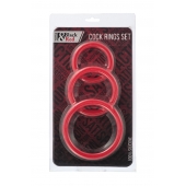 Набор из 3 красных эрекционных колец различного диаметра - ToyFa - во Владикавказе купить с доставкой