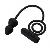 Чёрное эрекционное кольцо с вибропулькой и анальным хвостом - Erotist Adult Toys - во Владикавказе купить с доставкой