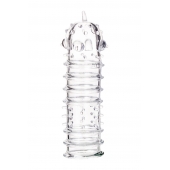 Прозрачная насадка на пенис TOYFA A-Toys с ребрами и точками - 15,3 см. - A-toys - во Владикавказе купить с доставкой