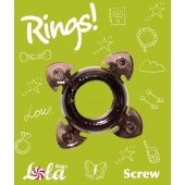 Чёрное эрекционное кольцо Rings Screw - Lola Games - во Владикавказе купить с доставкой