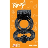 Чёрное эрекционное кольцо Rings Treadle с подхватом - Lola Games - во Владикавказе купить с доставкой