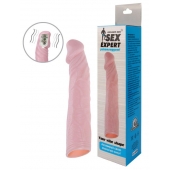 Телесная насадка с вибрацией Sex Expert - 18 см. - Sex Expert - во Владикавказе купить с доставкой