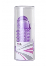 Закрытая фиолетовая насадка с 2 отростками - 13 см. - Toyfa Basic - во Владикавказе купить с доставкой