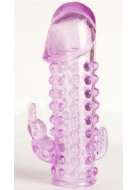 Закрытая фиолетовая насадка с 2 отростками - 13 см. - Toyfa Basic - во Владикавказе купить с доставкой