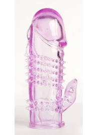 Фиолетовая насадка с коготком и шипами - 13 см. - Toyfa Basic - во Владикавказе купить с доставкой