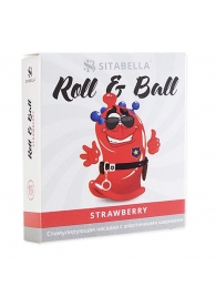 Стимулирующий презерватив-насадка Roll   Ball Strawberry - Sitabella - купить с доставкой во Владикавказе