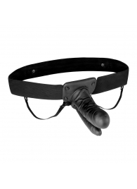 Полый страпон с двумя отростками и вибрацией Unisex Vibrating Hollow Strap-On Double Penetrating Dildo - 17,8 см. - Lux Fetish - купить с доставкой во Владикавказе