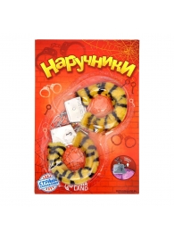 Металлические наручники с тигровой плюшевой отделкой - Сима-Ленд - купить с доставкой во Владикавказе