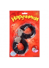 Металлические наручники с черной плюшевой отделкой - Сима-Ленд - купить с доставкой во Владикавказе