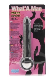 Чёрная насадка на пенис для анальной стимуляции WHATA MAN - 16 см. - Seven Creations - во Владикавказе купить с доставкой