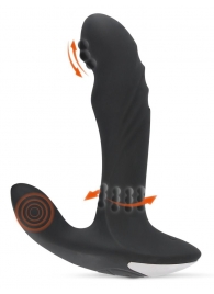 Черный вибромассажер простаты с функцией римминга Plug with Perineum Stimulator - 16,6 см. - Orion - во Владикавказе купить с доставкой