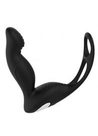 Черный вибромассажер простаты P-PLEASER W ERECTION ENHANCE - Dream Toys - во Владикавказе купить с доставкой