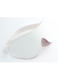 Белая кожаная маска на глаза на резинке - БДСМ Арсенал - купить с доставкой во Владикавказе