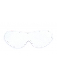 Белая кожаная маска на глаза на резинке - БДСМ Арсенал - купить с доставкой во Владикавказе