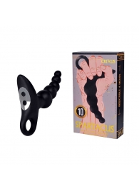 Черный силиконовый анальный вибромассажер-ёлочка с колечком-ограничителем - Erokay - во Владикавказе купить с доставкой