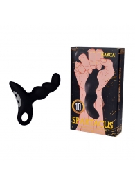 Черный силиконовый анальный вибромассажер-ёлочка Erokey - Erokay - во Владикавказе купить с доставкой