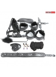 Чёрно-серебристый набор БДСМ - Notabu - купить с доставкой во Владикавказе