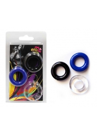Набор из трех разноцветных эрекционных колец Erowoman-Eroman - Erowoman-Eroman - во Владикавказе купить с доставкой