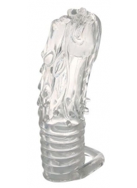 Закрытая прозрачная насадка в форме дракона с креплением-колечком - 14 см. - Erowoman-Eroman - во Владикавказе купить с доставкой