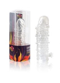 Закрытая прозрачная рельефная насадка Crystal sleeve - 13 см. - Erowoman-Eroman - во Владикавказе купить с доставкой