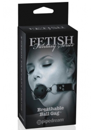Черный кляп с дырочками Breathable Ball Gag - Pipedream - купить с доставкой во Владикавказе