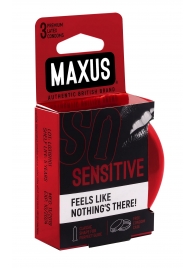 Ультратонкие презервативы в железном кейсе MAXUS Sensitive - 3 шт. - Maxus - купить с доставкой во Владикавказе