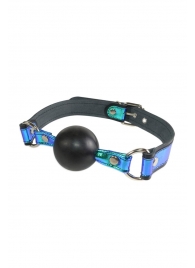 Кляп-шарик на чёрно-синих ремешках - Sitabella - купить с доставкой во Владикавказе