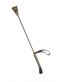 Черно-золотистый стек с хлопушкой из кожи - 62 см. - Sitabella - купить с доставкой во Владикавказе