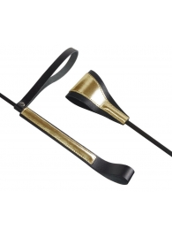 Черно-золотистый стек с хлопушкой из кожи - 62 см. - Sitabella - купить с доставкой во Владикавказе