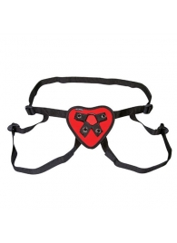 Трусики с красным сердечком для страпона - Lux Fetish - купить с доставкой во Владикавказе