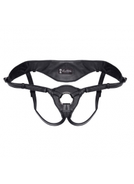 Черные трусики для страпона из патентованной кожи - Lux Fetish - купить с доставкой во Владикавказе