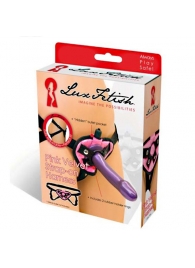 Черно-розовые плюшевые трусики для страпона - Lux Fetish - купить с доставкой во Владикавказе