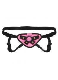 Черно-розовые плюшевые трусики для страпона - Lux Fetish - купить с доставкой во Владикавказе